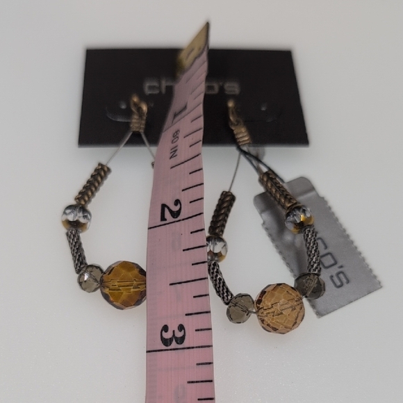 Chico's Gold and Silver Beaded Earrings - Picture 5 of 7